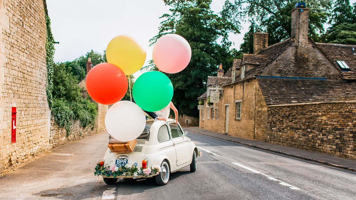 Auto Hochzeit Luftballon Deko