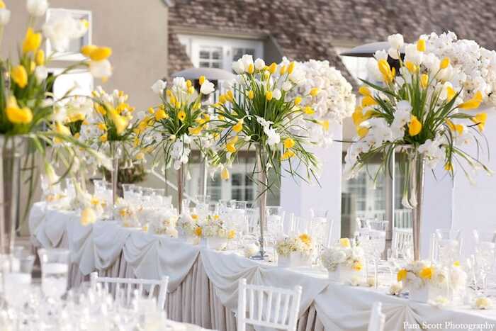 Gelbtöne Hölzerne Hochzeit Deko für Garten