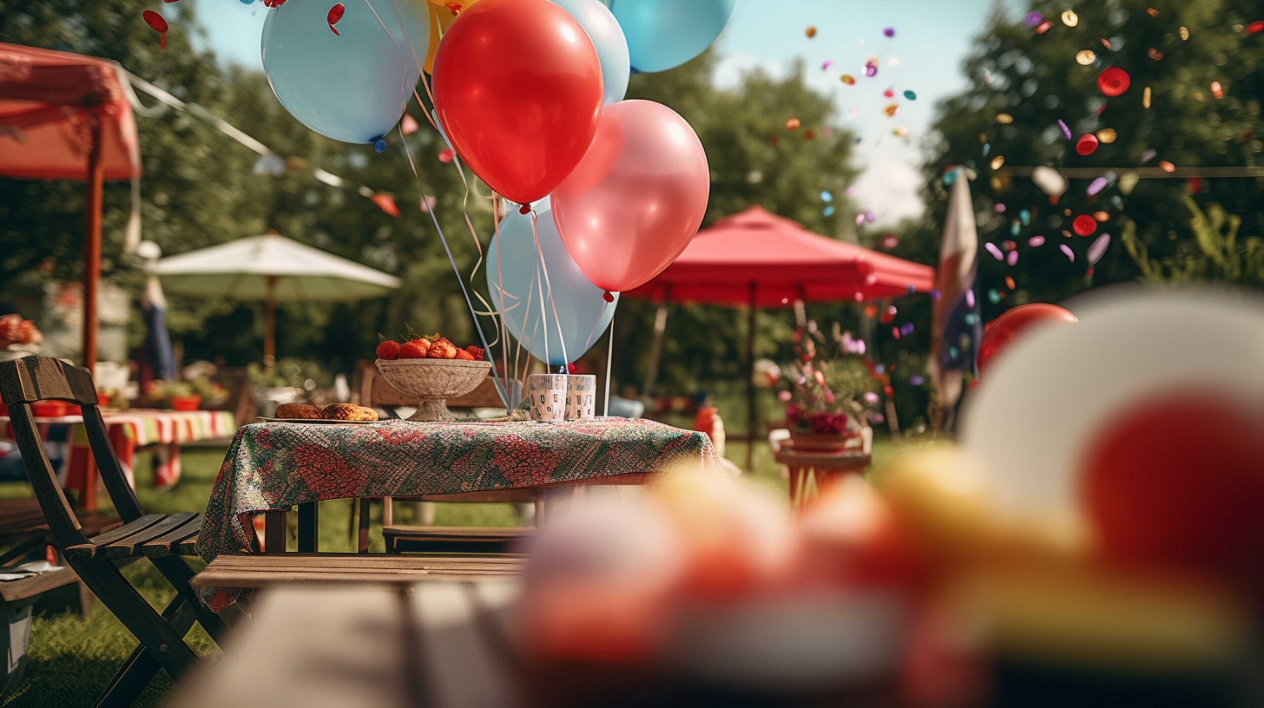 Farblich abgestimmte Ballonwolken gilt als Luftballon Hochzeit Deko!