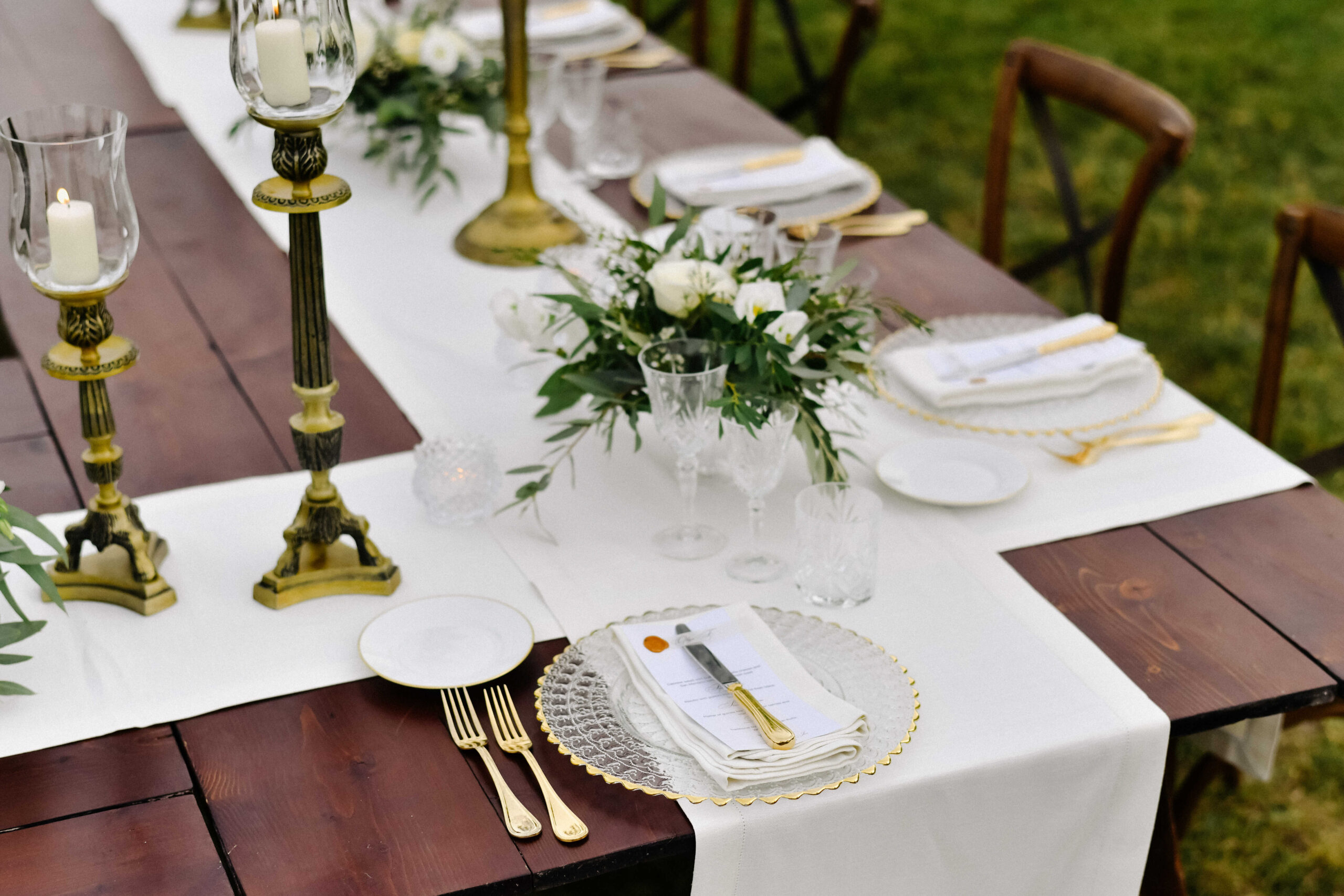 Weißtöne Deko Hölzerne Hochzeit für Garten