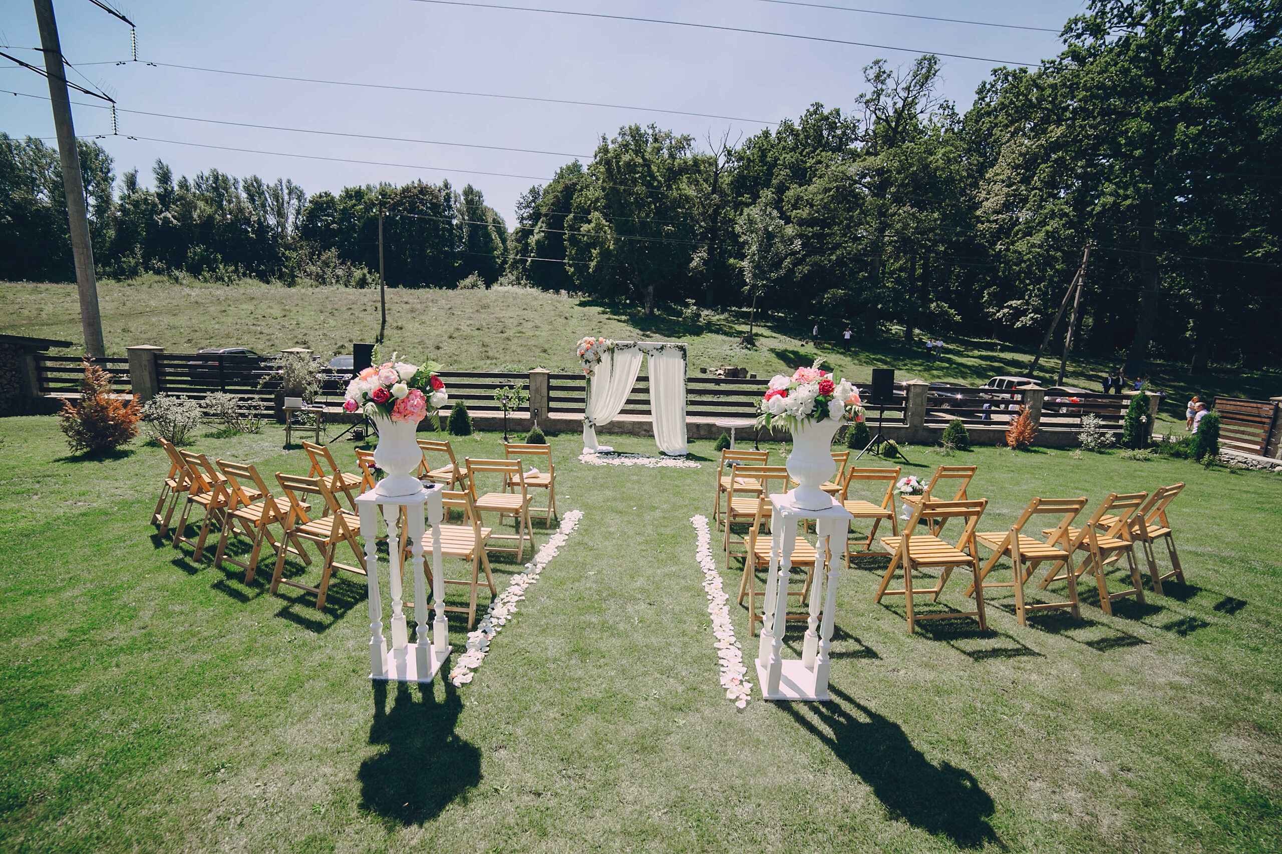 Hölzerne Hochzeit Deko Garten